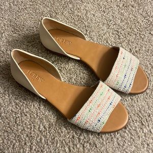 J.crew tweed peep toe sandals